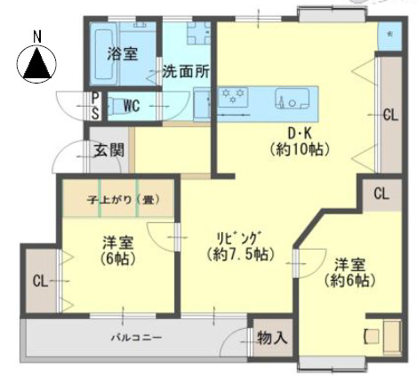 北須磨団地A棟-1の間取り