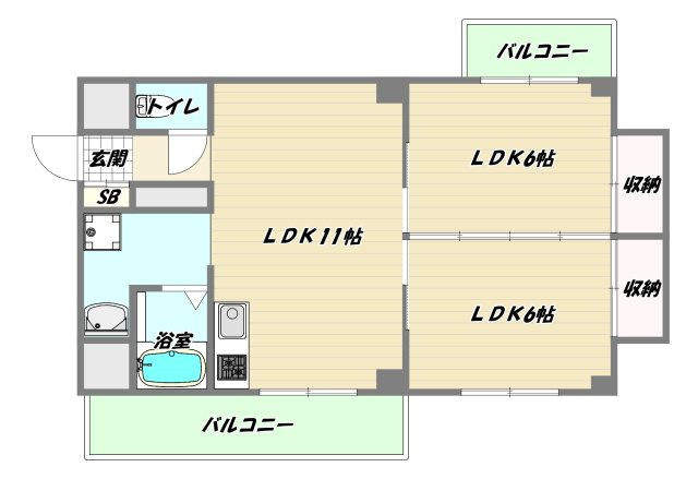 大阪市淀川区十三元今里１丁目の賃貸マンションの間取り|参考図面　現況優先