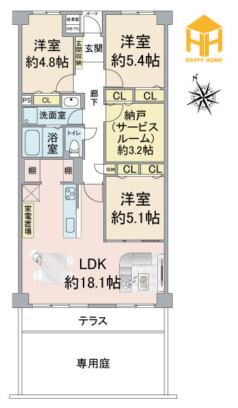 ローレルハイツ武庫之荘の間取り|※図面と現況が異なる場合は、現況を優先します。