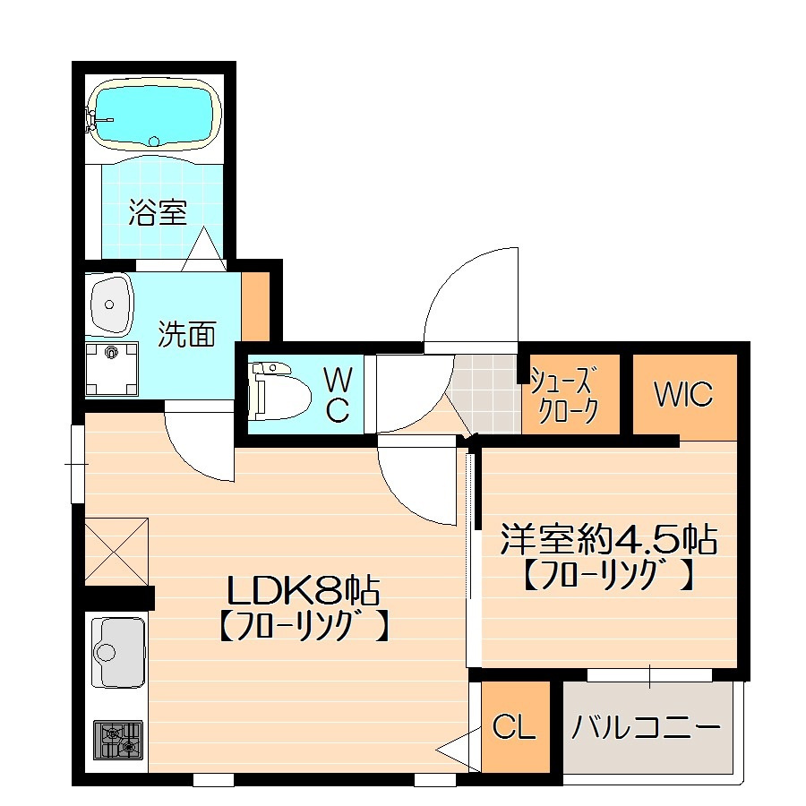 パームヴィラ笹原1の間取り|使いやすい間取りです。