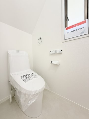 半田山3丁目のトイレ|トイレも、もちろん新品交換済みです。お手入れがしやすいですね！