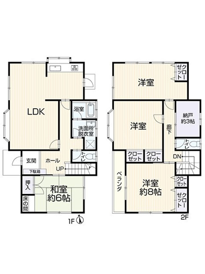 【間取り】 | 浜松市浜名区細江町中川 中古戸建て | 効率的かつ暮らしのことをしっかり考えた間取りです
