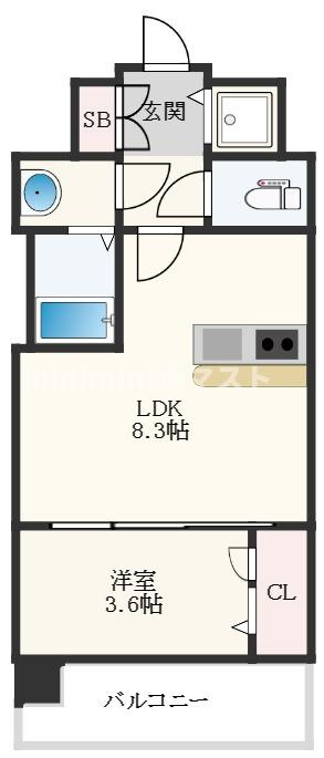 スワンズシティ大阪エスクレアの間取り