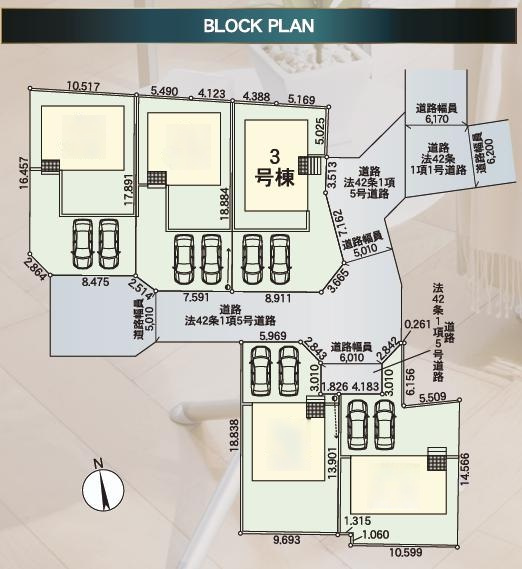 水戸市平須町第8　新築戸建　3号棟の区画図
