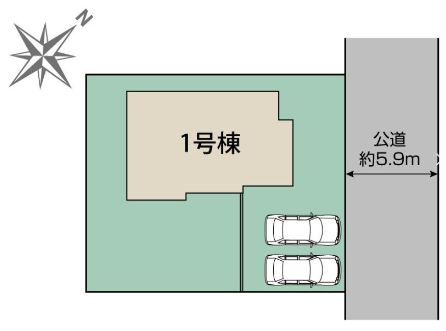 水戸市堀町5期　1号棟　新築戸建の区画図