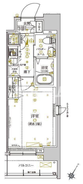 北区王子１丁目の賃貸マンションの間取り
