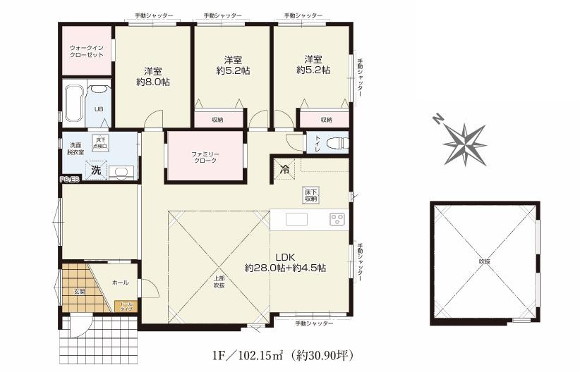 ひたちなか市田彦1期　新築戸建の間取り