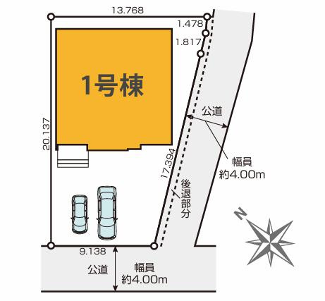 ひたちなか市田彦1期　新築戸建の区画図