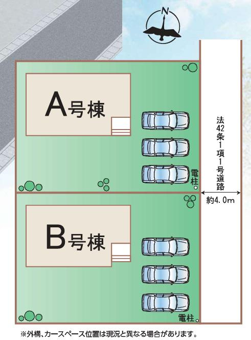 ひたちなか市津田　新築戸建　B号棟の区画図