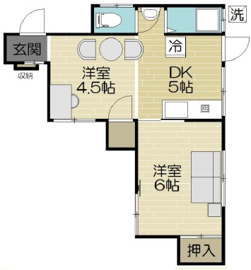 山本通４丁目貸家の間取り