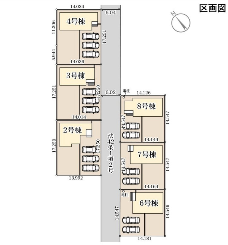 笠間市旭町第13　8号棟　新築戸建の区画図