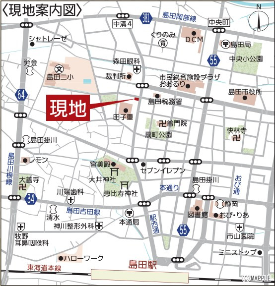 島田市中溝　第2／の地図