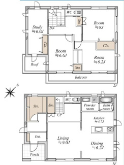 【間取り】 | 千葉市磯辺3丁目　中古戸建 | 4LDK+大容量の納戸（ウォークインクローゼット）