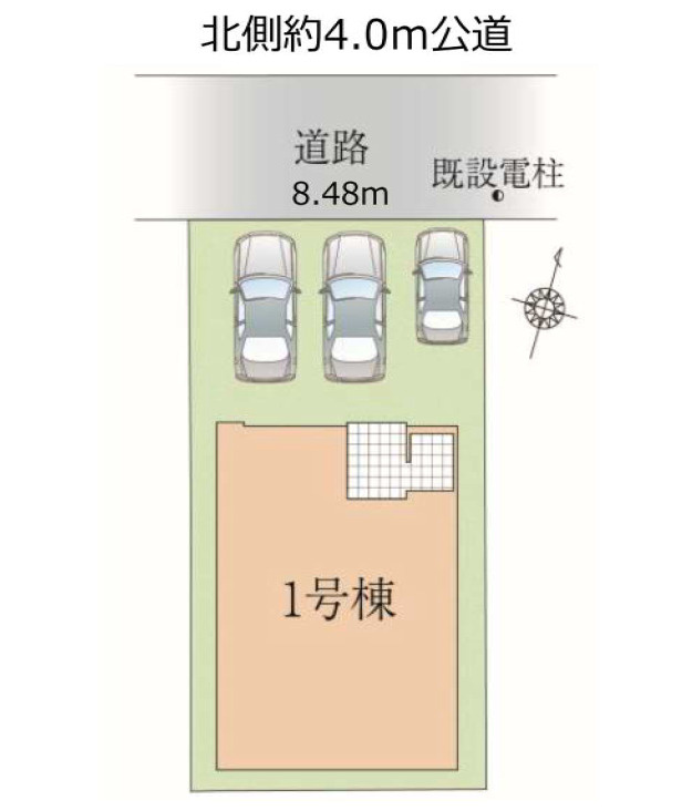 新築／富士見市水谷東3期の区画図|駐車スペースあり！（車種による）
