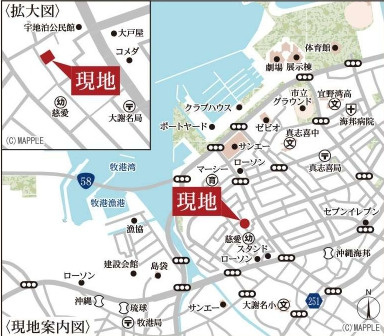 宜野湾市宇地泊（全2棟）ラスト1号棟の地図|地図♪