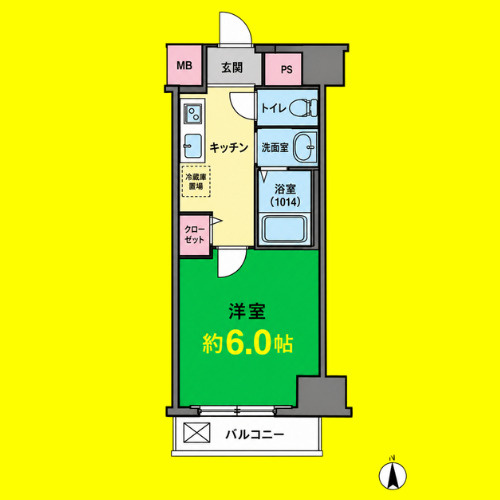 ディアレイシャス名古屋浄心　名古屋市賃貸　仲介手数料無料の間取り