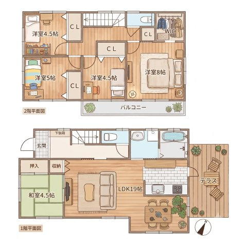 太宰府市青葉台４丁目の中古一戸建の間取り