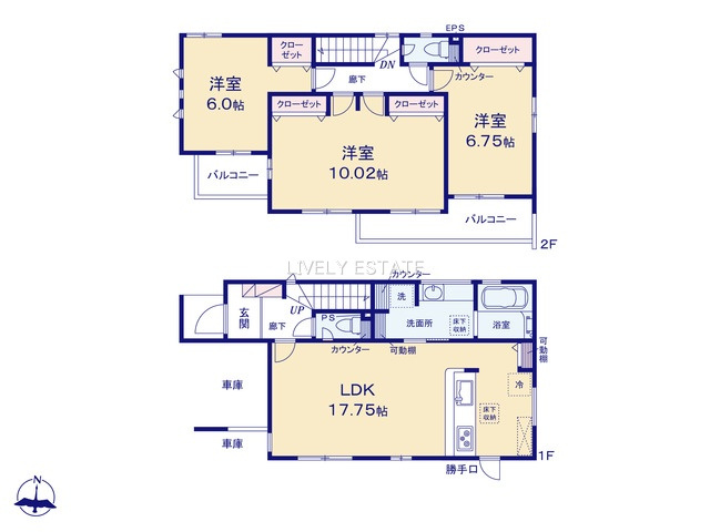 草加市新善町 新築分譲住宅の間取り