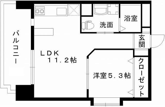 熊本市中央区辛島町の賃貸マンションの間取り
