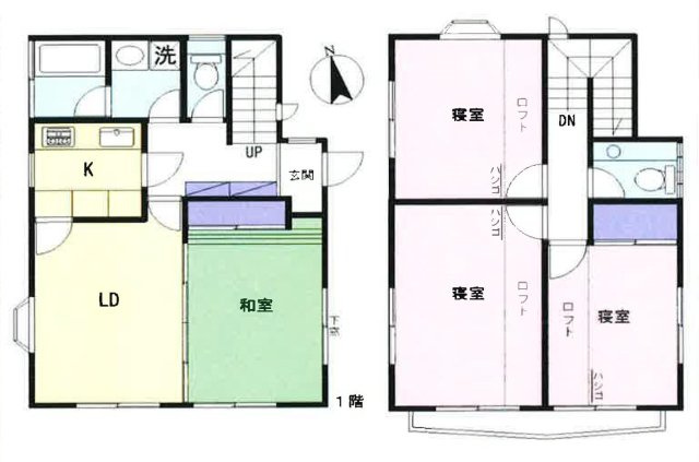 海まで徒歩9分！ 勾配天井ロフト付　４LDKの間取り|導線を考えられた間取り