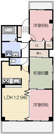 【間取り】 | グリーンコート福田