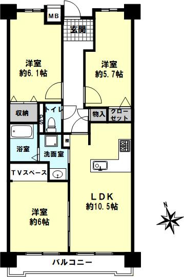 プレステージ明石大久保Ⅴの間取り