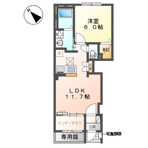 坂戸市千代田　アパートⅡ期新築工事の間取り