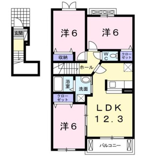 【間取り】 | プラシード勝根Ｂ