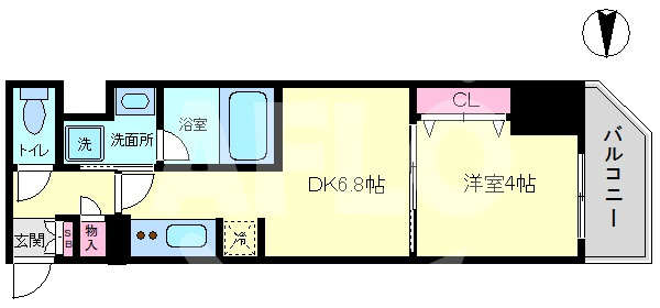 ファーストフィオーレ東梅田の間取り|ファーストフィオーレ東梅田　開放感のある間取り