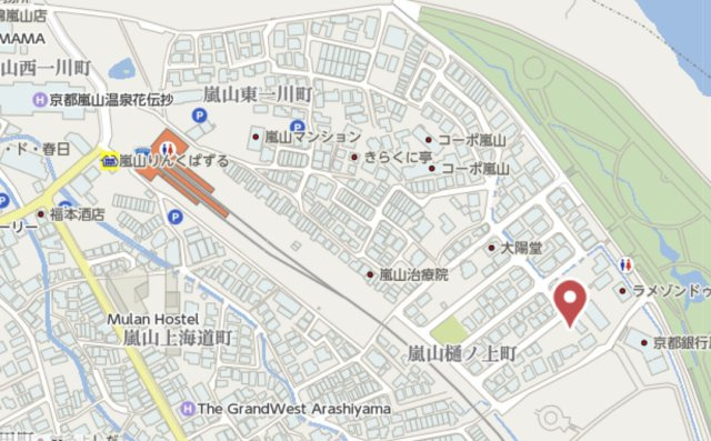 京都市西京区嵐山樋ノ上町　新築戸建の地図
