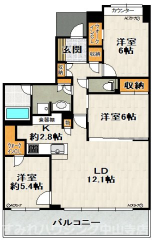 リーベストガーデン宝塚の間取り
