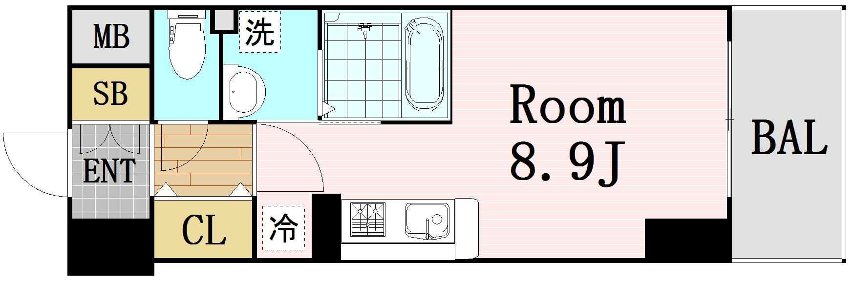 ローランズ（LOWLANDS）西天満　仲介手数料無料の間取り