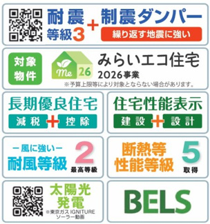 【構造・工法・仕様】 | 【仲介手数料無料！！】八王子市北野台2丁目　新築戸建て（全1棟）1号棟　5698万円 | 長期優良住宅、太陽光発電、耐震等級3