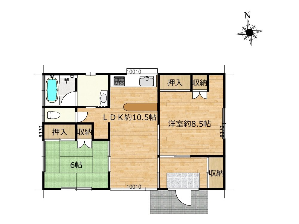北茨城市大津町字五浦1丁目　中古戸建の間取り|【リフォーム完成〔リフォーム完成の間取図〕】和室1部屋+和洋室1部屋の2LDKのコンパクトな間取り。セカンドライフ、別荘やセカンドハウスとしてのご使用にいかがでしょうか。