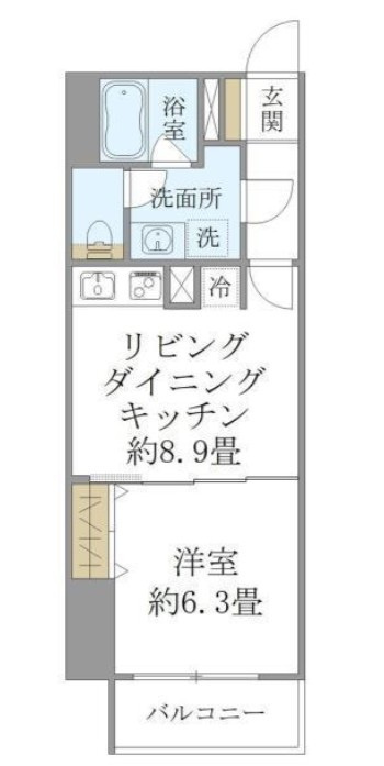 ＳＳ．ＦＬＡＴ神楽坂ｓｏｕｔｈの間取り|間取りです。