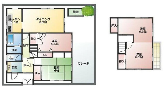 御影石町2丁目貸家の間取り