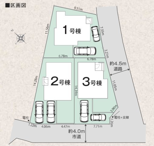 『八王子市新築戸建て』八王子市犬目町211-5【仲介手数料無料】　２５−１期の区画図|～仲介手数料無料☆八王子ひなた不動産～八王子市犬目町　新築戸建て