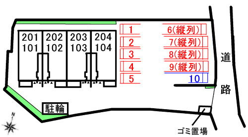 ジラソーレの区画図|駐車場