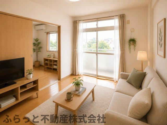 グリーンヒルズなかのⅡの居間・リビング|家具・家電はAIによるイメージとなります