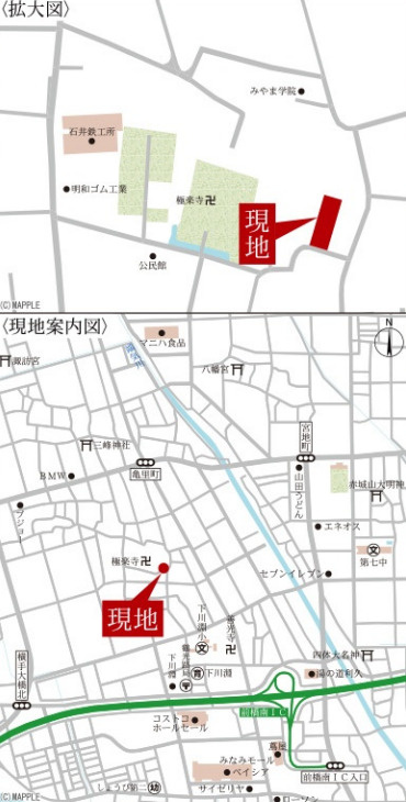 【新築】前橋市亀里町第１　１号棟(全３棟)　リーブルガーデン　新築建売分譲の地図