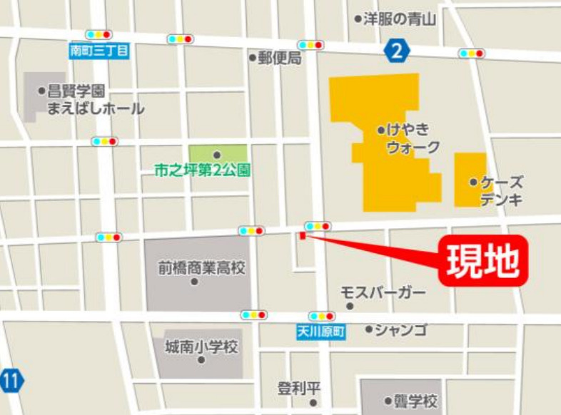 【新築】前橋市南町4丁目1期　限定1棟　ケーボックス　新築建売の地図