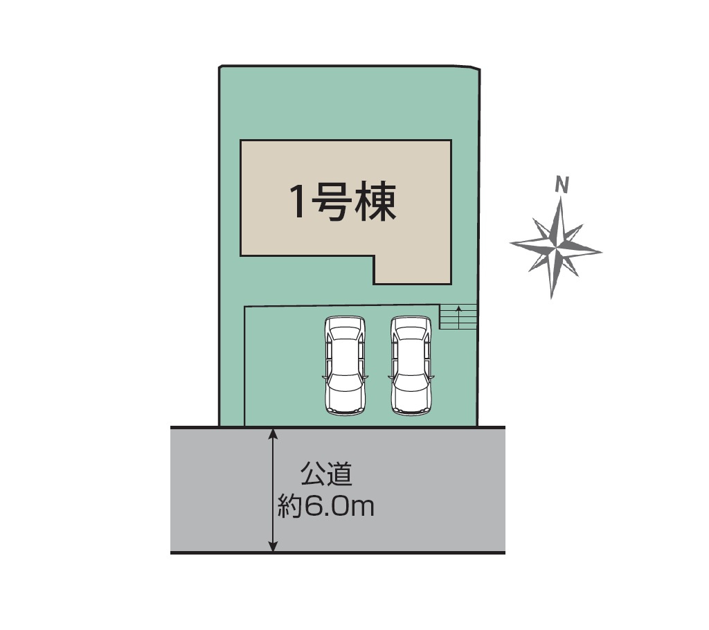 N・筑紫野市原第2-1棟（1号棟）の区画図|配置図（1号棟）