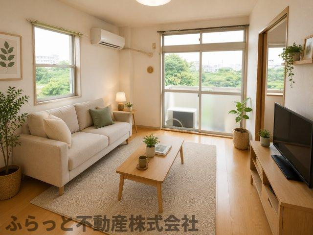 グリーンヒルズなかのⅢの居間・リビング|家具・家電はAIによるイメージとなります