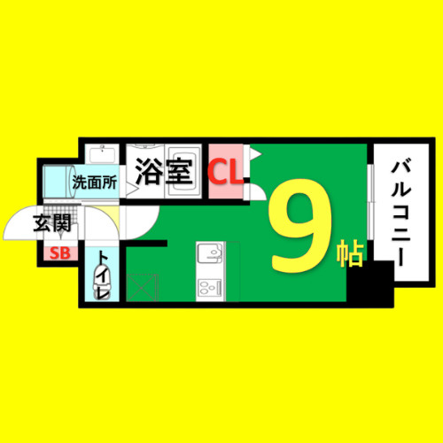 プレサンスNAGOYA桜通ビッグビート　名古屋市賃貸　仲介手数料無料の間取り