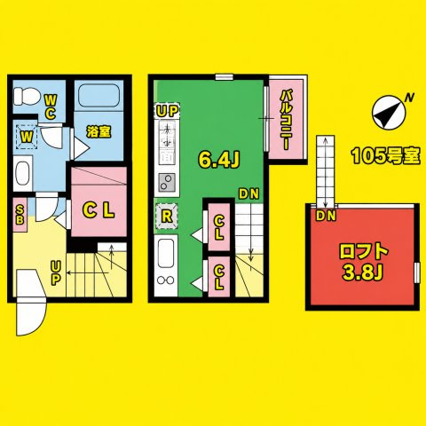 ハーモニーテラス下方町　名古屋市賃貸　仲介手数料無料の間取り