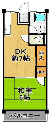 北代ビルの間取り|★収納・バルコニー付★
