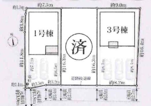 知立市来迎寺町第4　全3棟・3号棟の区画図