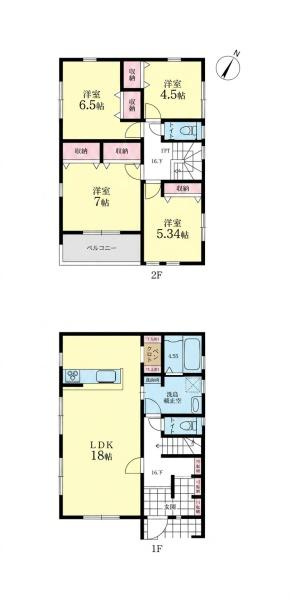 大和市福田の新築一戸建の間取り
