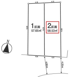 西が丘2丁目新築戸建の区画図