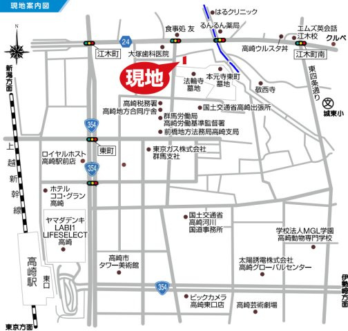 【新築】高崎市東町第１　限定１棟　クリエートの家　新築建売の地図